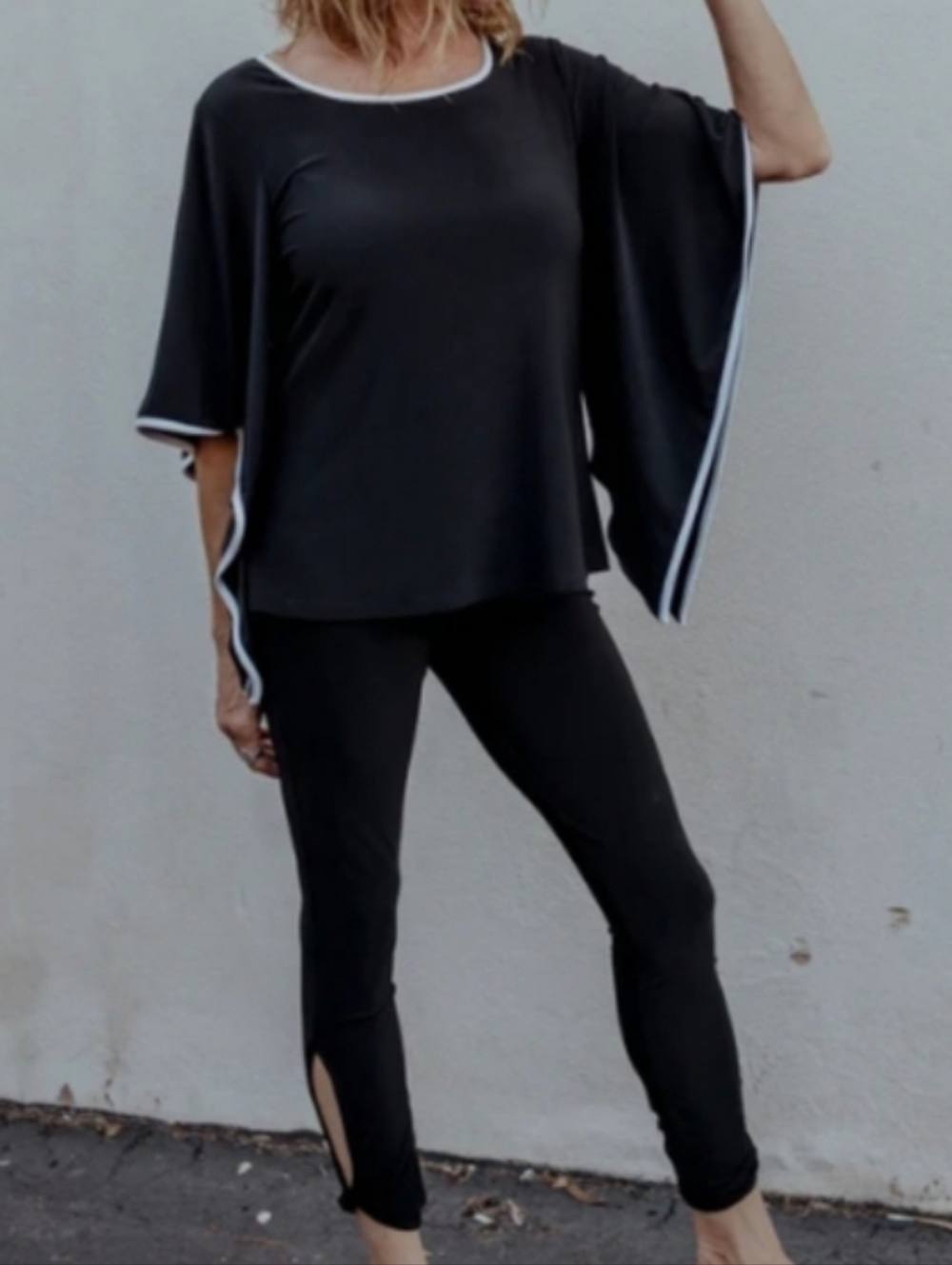 Joseph Ribkoff Navy Handkerchief Sleeves Top 16